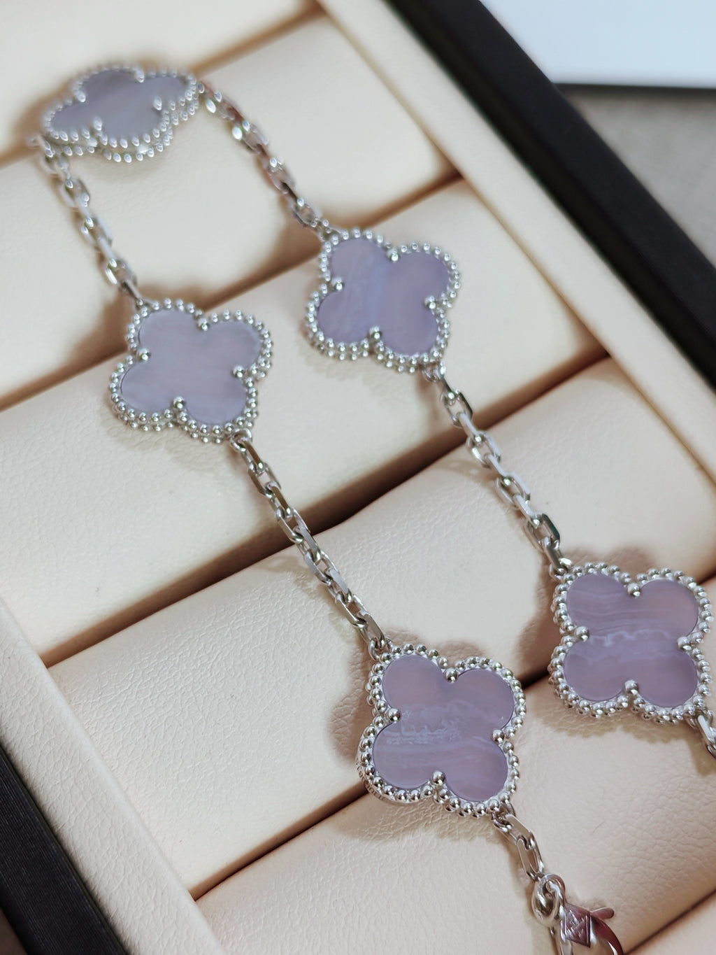 Vintage Alhambra Bracelet, 5 Motifs Chalcedony Edition
