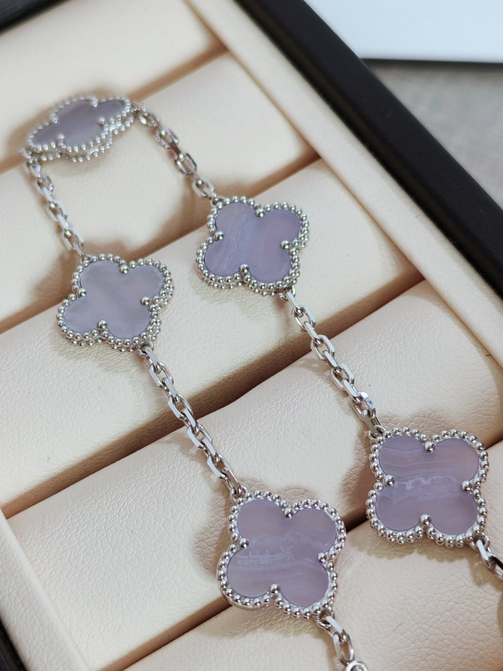Vintage Alhambra Bracelet, 5 Motifs Chalcedony Edition