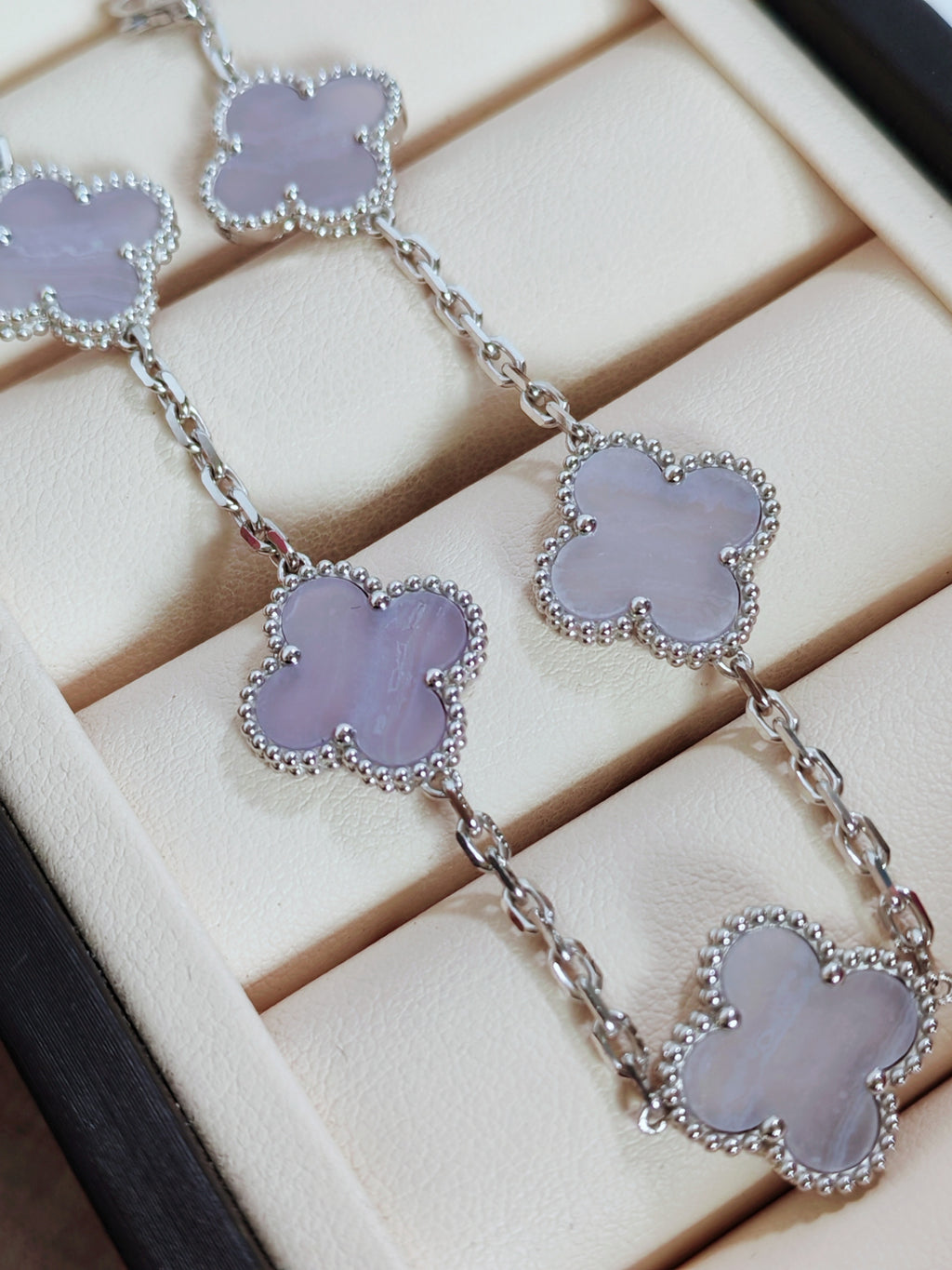 Vintage Alhambra Bracelet, 5 Motifs Chalcedony Edition