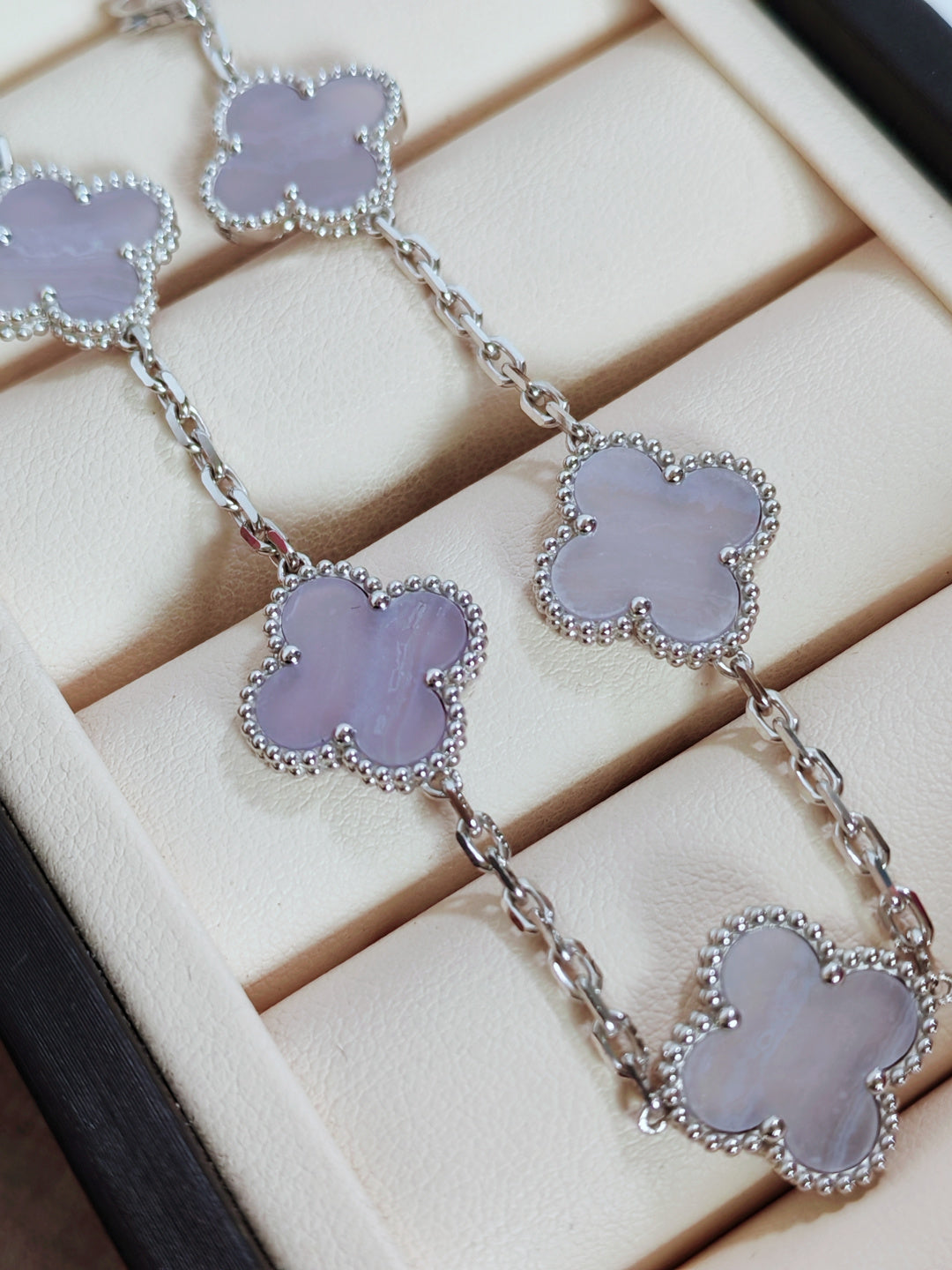 Vintage Alhambra Bracelet, 5 Motifs Chalcedony Edition