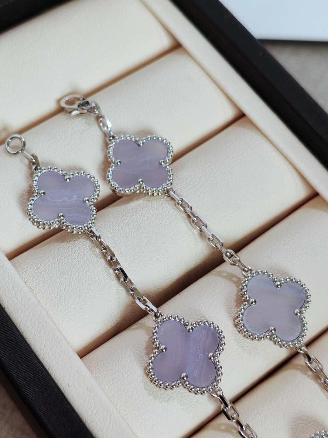 Vintage Alhambra Bracelet, 5 Motifs Chalcedony Edition