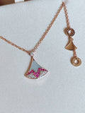 Diva's Dream Mother-of-Pearl, Pink Sapphire & Diamond Necklace