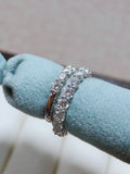 T Forever Band Ring in Platinum with a Half-circle of Diamonds, 3.5 mm