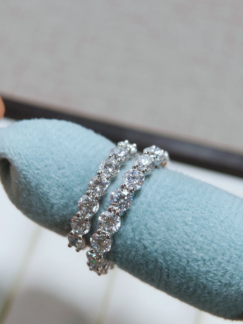 T Forever Band Ring in Platinum with a Half-circle of Diamonds, 3.5 mm
