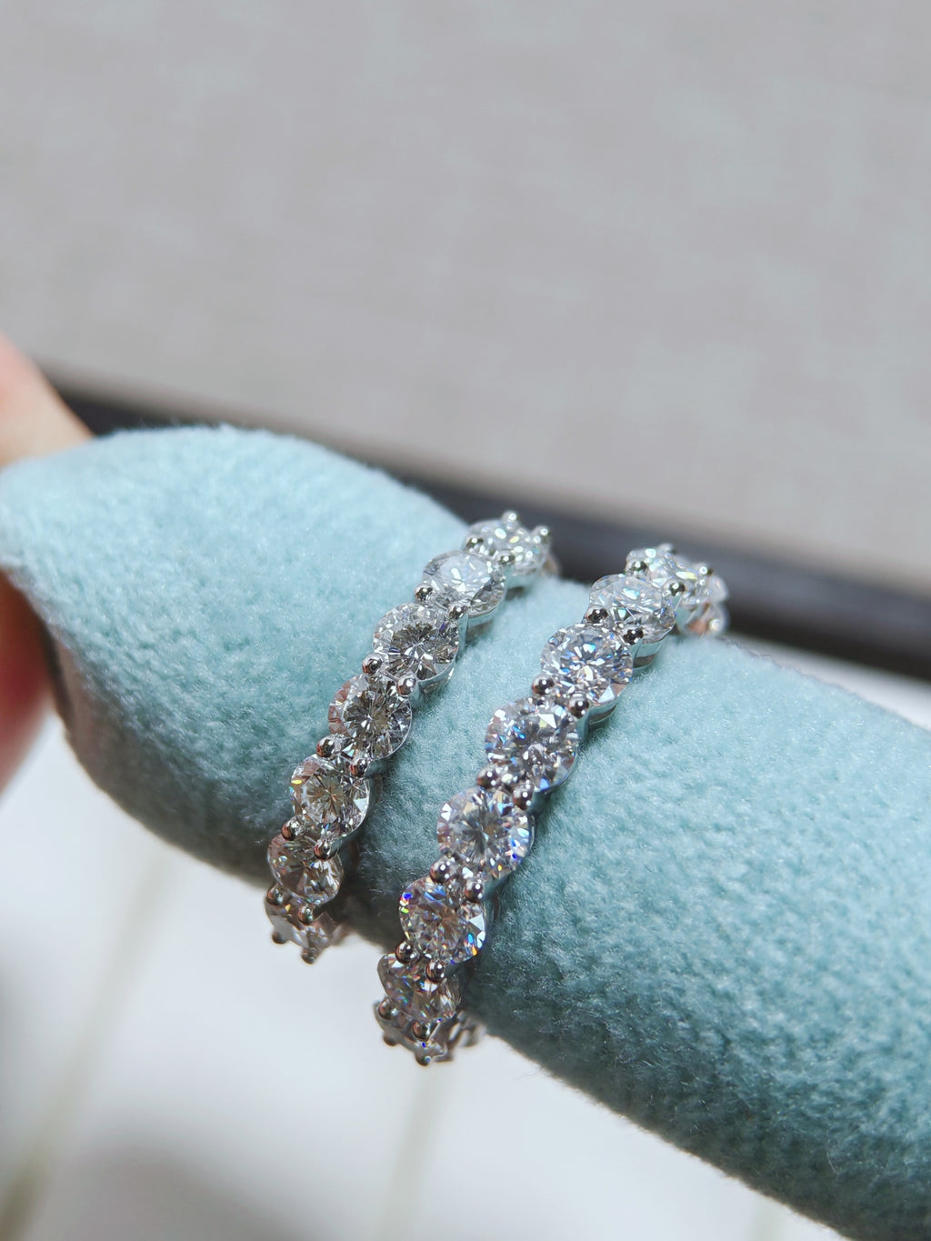 T Forever Band Ring in Platinum with a Half-circle of Diamonds, 3.5 mm