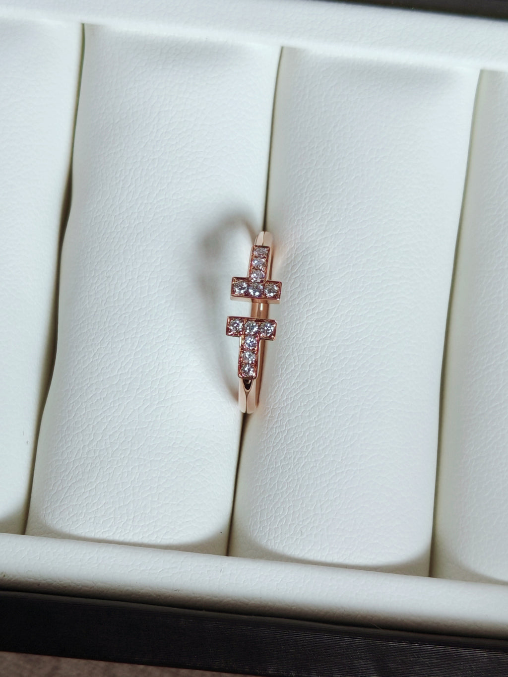 TT Diamond Wire Ring in Rose Gold