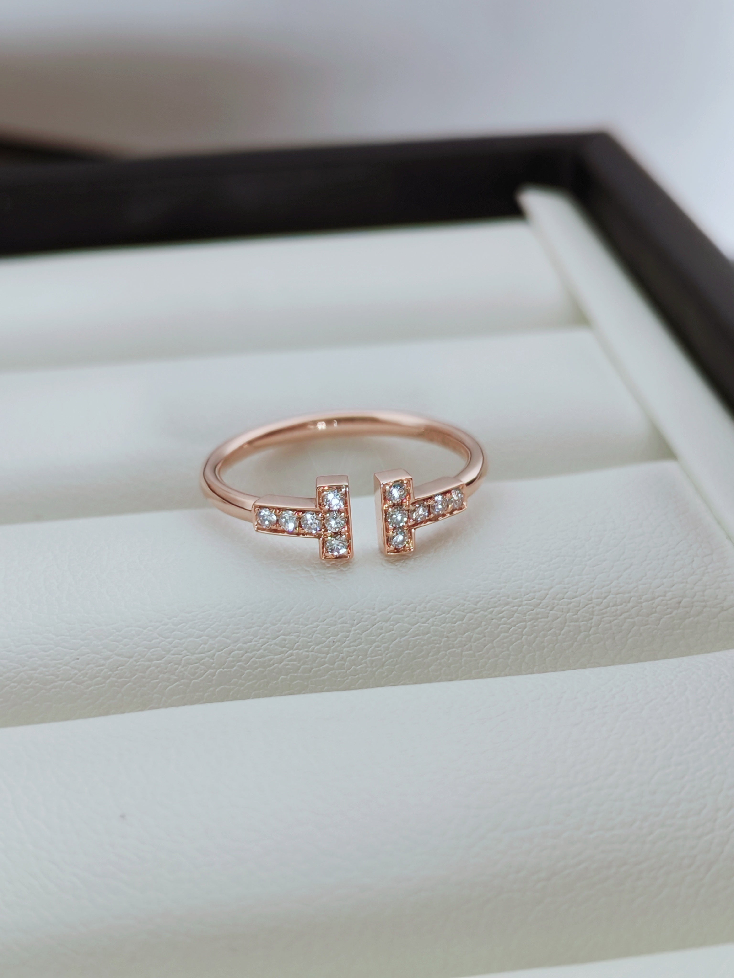 TT Diamond Wire Ring in Rose Gold