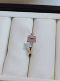 TT Wire Ring in Rose Gold with Diamonds and Mother-of-pearl