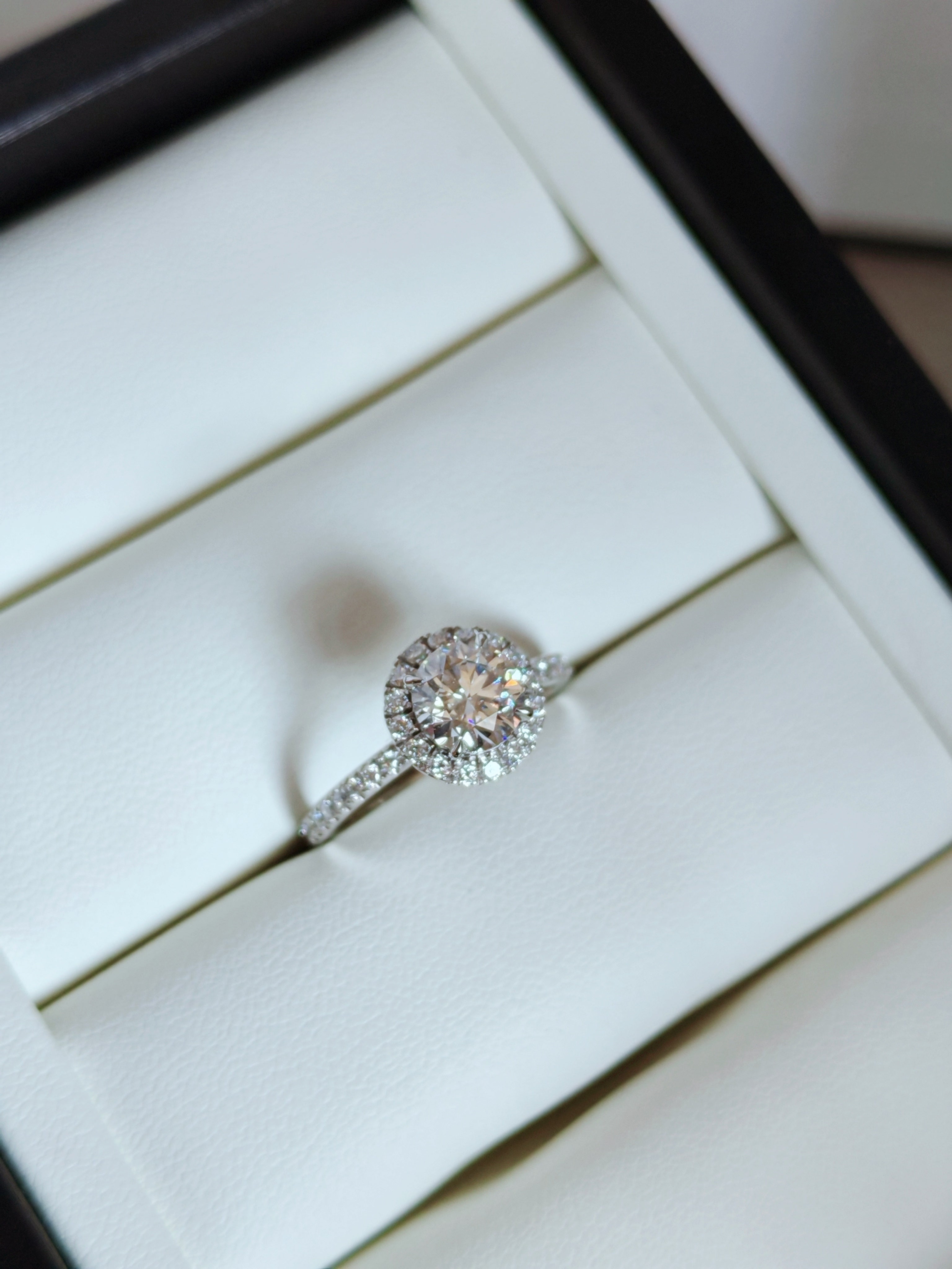 The One Double Halo Micropavé Diamond Engagement Ring