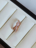 T Knot Ring in Rose Gold with Diamonds